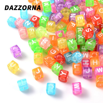 100 vnt kubo abėcėlės akrilo karoliukai 6x6 mm spalvos aukso raidžių karoliukai papuošalų kūrimas apyrankėms karoliai pasidaryk pats didmeninė prekyba