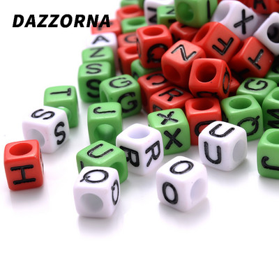 100 vnt kubo abėcėlės akrilo karoliukai 6x6 mm spalvos aukso raidžių karoliukai papuošalų kūrimas apyrankėms karoliai pasidaryk pats didmeninė prekyba