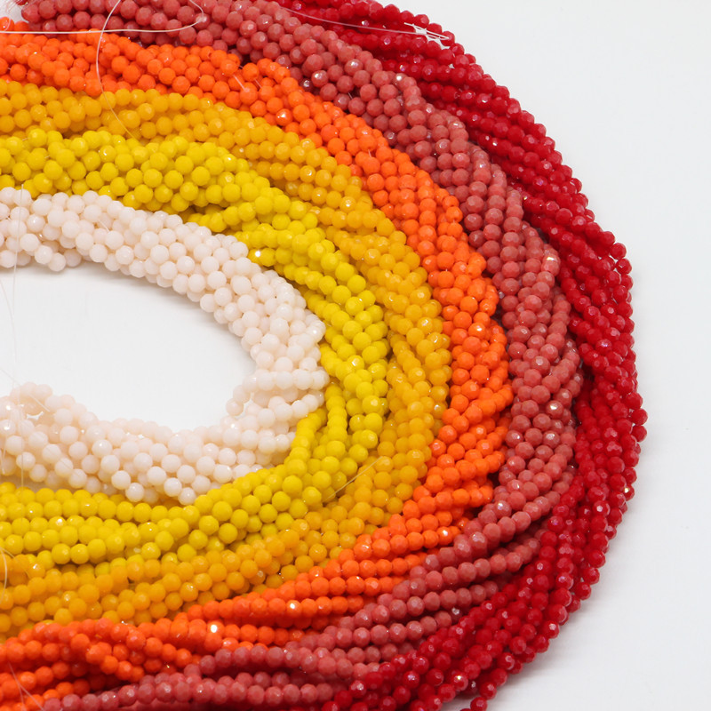 1 σκέλος 95 τμχ 4 χιλιοστά με όψη στρογγυλές γυάλινες χάντρες προς πώληση Πολύχρωμες κρυστάλλινες χάντρες αποστάτη για αξεσουάρ κατασκευής κοσμημάτων