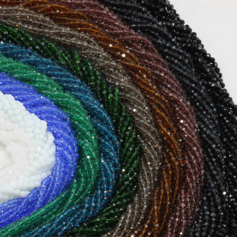 1 σκέλος 95 τμχ 4 χιλιοστά με όψη στρογγυλές γυάλινες χάντρες προς πώληση Πολύχρωμες κρυστάλλινες χάντρες αποστάτη για αξεσουάρ κατασκευής κοσμημάτων