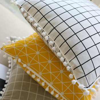 Geometric Cushion Yellow Geometry Διακοσμητικά Μαξιλάρια Λευκή Μαξιλαροθήκη Δημιουργική Διακόσμηση Σπιτιού για Καναπέ 45x45cm
