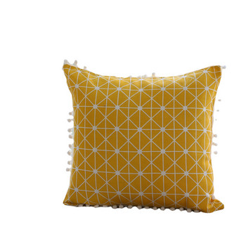 Geometric Cushion Yellow Geometry Διακοσμητικά Μαξιλάρια Λευκή Μαξιλαροθήκη Δημιουργική Διακόσμηση Σπιτιού για Καναπέ 45x45cm