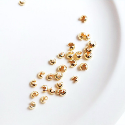 50 vnt. 14K aukso spalvos moliūgų gofruoti dangteliai užsegimai suvynioti laido sagčių jungtys Tinka apyrankės karoliai papuošalams gaminti