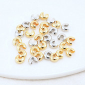 50 KOM 3mm/4mm 18k zlatne boje otvorene perle naborane navlake perle na naboranim krajevima Perle odstojnika za čep za DIY pribor za izradu nakita