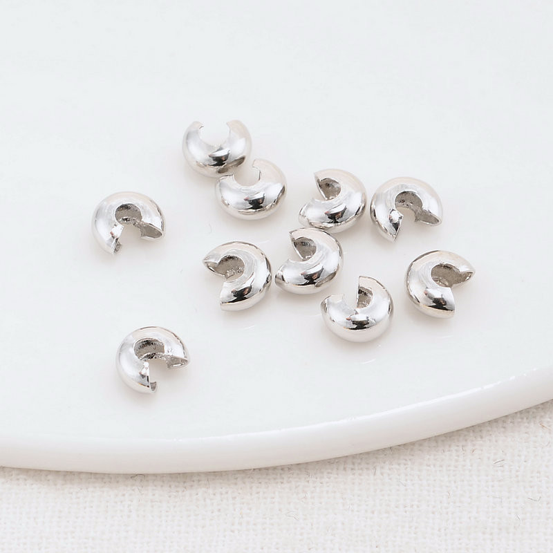 50 KOM 3mm/4mm 18k zlatne boje otvorene perle naborane navlake perle na naboranim krajevima Perle odstojnika za čep za DIY pribor za izradu nakita