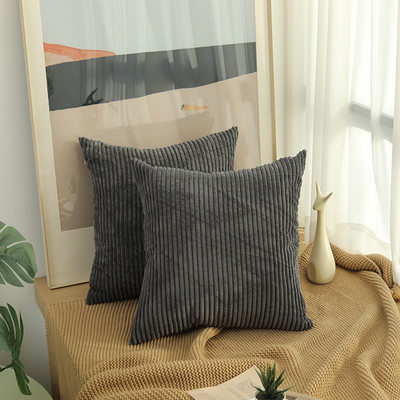Husă de pernă cu bandă de porumb de culoare solidă Față de pernă simplă de pluș Față de pernă pentru canapea din catifea multicoloră Decor pentru acasă Perne decorative
