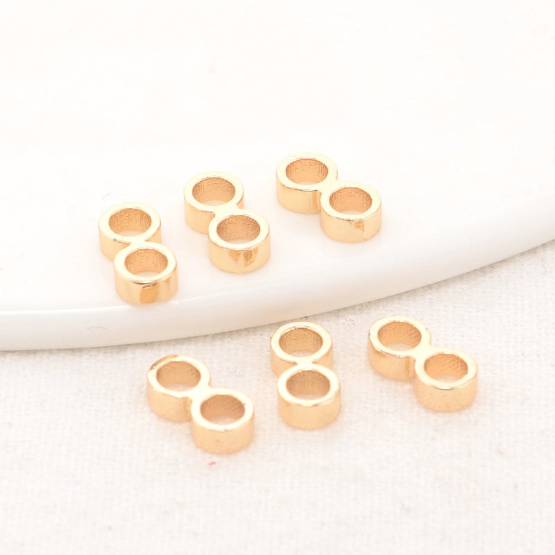 4,5*9MM 14K aranyozott, kerek, 2 lyukú, összekötő medálok medálok karkötő nyaklánc ékszer készítési kellékek barkács kiegészítők