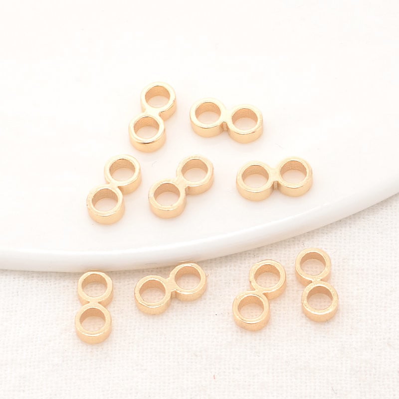 4,5*9MM 14K aranyozott, kerek, 2 lyukú, összekötő medálok medálok karkötő nyaklánc ékszer készítési kellékek barkács kiegészítők