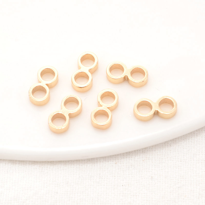 4,5*9MM 14K aranyozott, kerek, 2 lyukú, összekötő medálok medálok karkötő nyaklánc ékszer készítési kellékek barkács kiegészítők