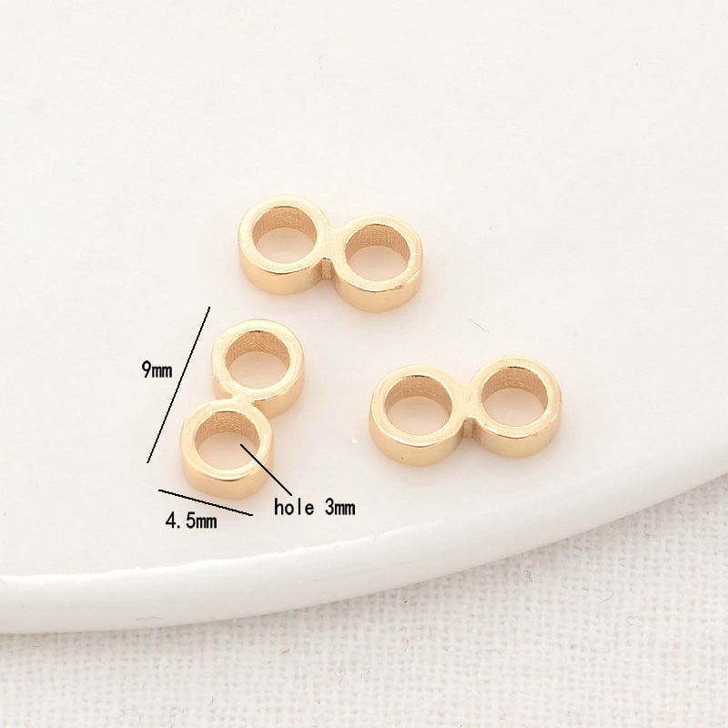 4,5*9MM 14K aranyozott, kerek, 2 lyukú, összekötő medálok medálok karkötő nyaklánc ékszer készítési kellékek barkács kiegészítők