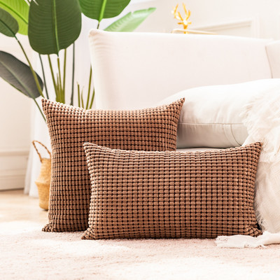 Față de pernă din velur ca niște sâmburi de porumb Husă de pernă de culoare solidă Husă de pernă pentru sufragerie de acasă Decor de canapea în carouri Față de pernă decorativă galbenă