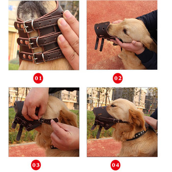 Ρυθμιζόμενη μάσκα για κουτάβι με ρύγχος μεγάλου σκύλου κατά του δαγκώματος Μικρά μεσαία μεγάλα σκυλιά Chihuahua Shiba Inu Ανθεκτικά δερμάτινα ρύγχη για κατοικίδια chiens