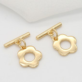4 kompleta 13x18 MM 14K pozlaćene mjedene cvjetne narukvice O preklopne kopče Visokokvalitetni dodaci za nakit „uradi sam“