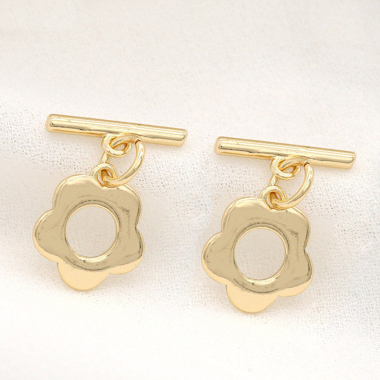 4 kompleta 13x18 MM 14K pozlaćene mjedene cvjetne narukvice O preklopne kopče Visokokvalitetni dodaci za nakit „uradi sam“