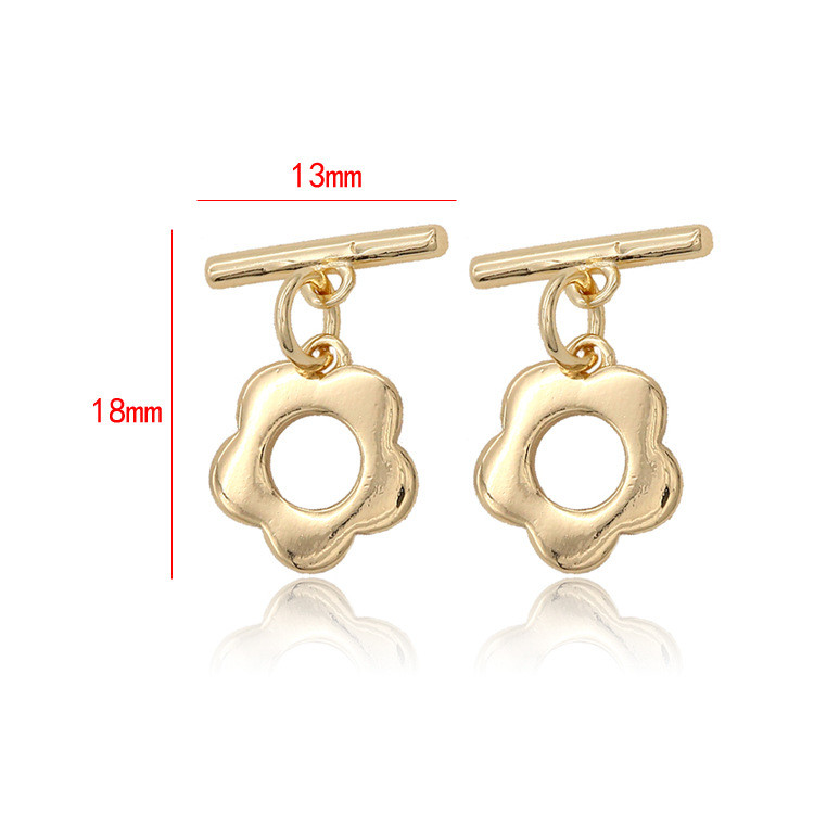 4 kompleta 13x18 MM 14K pozlaćene mjedene cvjetne narukvice O preklopne kopče Visokokvalitetni dodaci za nakit „uradi sam“