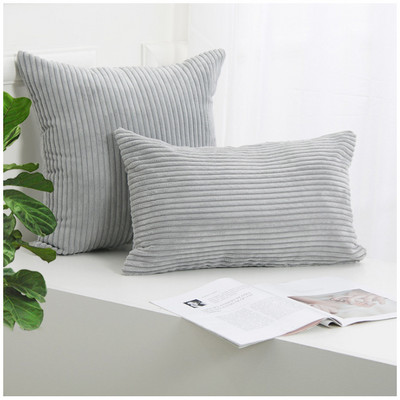Μαλακό μονόχρωμο κάλυμμα μαξιλαριού με λωρίδα καλαμποκιού Λούτρινη μαξιλαροθήκη Πολύχρωμη μαξιλαροθήκη καναπέ με κοτλέ Διακοσμητικά μαξιλάρια σπιτιού