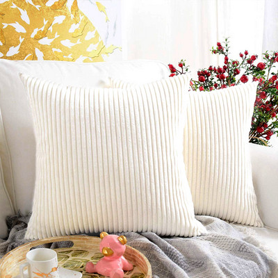 Μαλακό μονόχρωμο κάλυμμα μαξιλαριού με λωρίδα καλαμποκιού Λούτρινη μαξιλαροθήκη Πολύχρωμη μαξιλαροθήκη καναπέ με κοτλέ Διακοσμητικά μαξιλάρια σπιτιού
