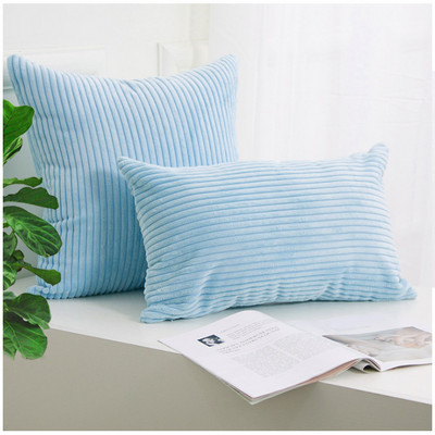 Μαλακό μονόχρωμο κάλυμμα μαξιλαριού με λωρίδα καλαμποκιού Λούτρινη μαξιλαροθήκη Πολύχρωμη μαξιλαροθήκη καναπέ με κοτλέ Διακοσμητικά μαξιλάρια σπιτιού