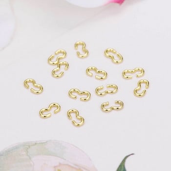 100PCS 3x5MM Консумативи за изработка на бижута 14K златно покритие Два отворени пръстена Съединителни закопчалки Направи си сам Компоненти за бижута