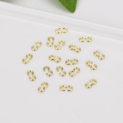 100 vnt. 3x5 mm juvelyrinių dirbinių gaminimo reikmenys, 14K paauksuoti du atviri žiediniai jungčių segtukai „pasidaryk pats“ papuošalų komponentai