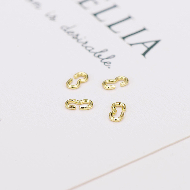 100 vnt. 3x5 mm juvelyrinių dirbinių gaminimo reikmenys, 14K paauksuoti du atviri žiediniai jungčių segtukai „pasidaryk pats“ papuošalų komponentai