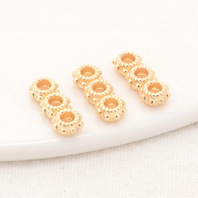 5*13MM 14K pozlaćeni Okrugli 3 rupe Connect Charms Privjesci Narukvica Ogrlica Pribor za izradu nakita Diy dodaci