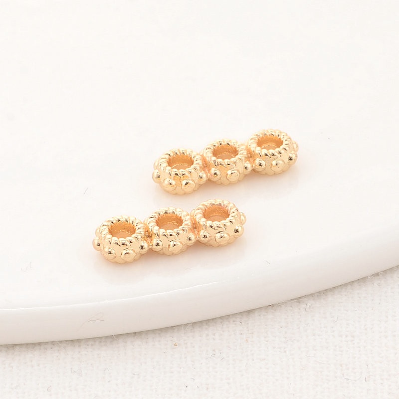 5*13MM 14K pozlaćeni Okrugli 3 rupe Connect Charms Privjesci Narukvica Ogrlica Pribor za izradu nakita Diy dodaci