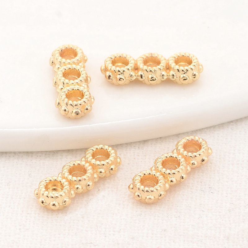 5*13MM 14K pozlaćeni Okrugli 3 rupe Connect Charms Privjesci Narukvica Ogrlica Pribor za izradu nakita Diy dodaci