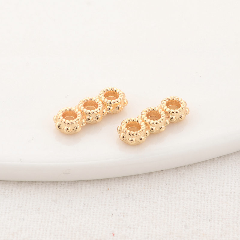 5*13MM 14K pozlaćeni Okrugli 3 rupe Connect Charms Privjesci Narukvica Ogrlica Pribor za izradu nakita Diy dodaci