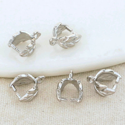 10 DB 7x8,5 mm-es 14K arannyal bevont levél formájú, csípős pánt medál készítéséhez barkács ékszer leletek