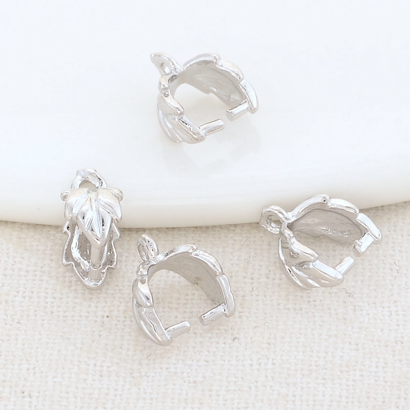 10 DB 7x8,5 mm-es 14K arannyal bevont levél formájú, csípős pánt medál készítéséhez barkács ékszer leletek