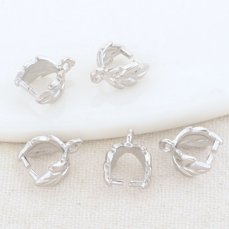 10 DB 7x8,5 mm-es 14K arannyal bevont levél formájú, csípős pánt medál készítéséhez barkács ékszer leletek