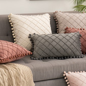 Mekana baršunasta jastučnica Karirana žarulja za kosu Navlaka za jastuk Uredski jastuk Jastuk Europski kauč Jastuk za struk