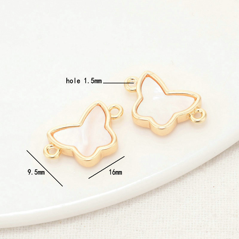 9,5*16MM 14K aukso spalvos žalvario apvalkalas drugelis su 2 skylutėmis, sujungti pakabukai, kaklo papuošalai, gaminimo reikmenys, pasidaryk pats.