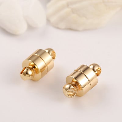 6x12MM 14k valódi aranyozott mágneses karkötő kapocs gyöngyök kiváló minőségű barkács ékszerek készítéséhez kiegészítők
