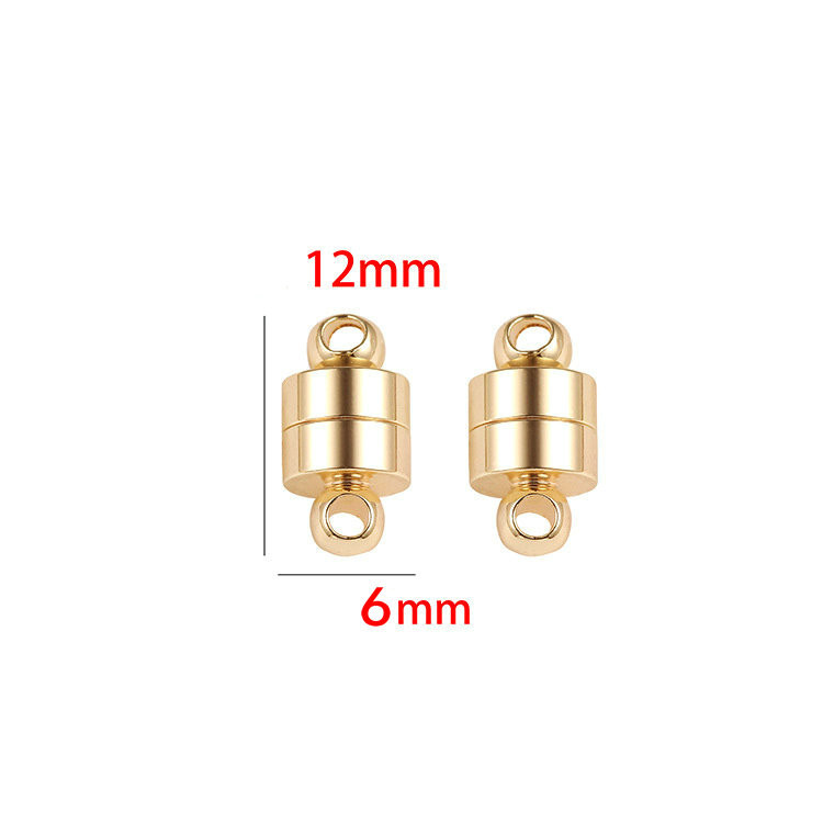 6x12MM 14k valódi aranyozott mágneses karkötő kapocs gyöngyök kiváló minőségű barkács ékszerek készítéséhez kiegészítők