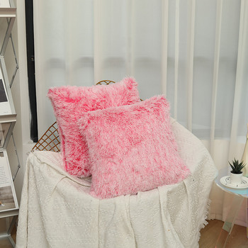 Κάλυμμα μαξιλαριού Soft Solid Fluffy Διακοσμητικό κάλυμμα μαξιλαροθήκη καναπέ Μαξιλαροθήκη σπιτιού Λευκό ροζ Γκρι Shaggy κάλυμμα μαξιλαριού γούνας 45x45cm