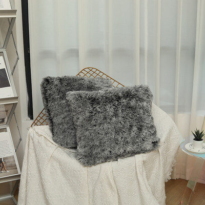 Puha tömör bolyhos párnahuzat dekoratív kanapé párnahuzat otthoni párnahuzat fehér rózsaszín szürke bozontos szőr párnahuzat 45x45cm