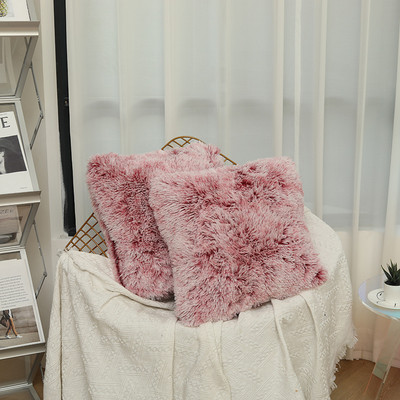 Puha tömör bolyhos párnahuzat dekoratív kanapé párnahuzat otthoni párnahuzat fehér rózsaszín szürke bozontos szőr párnahuzat 45x45cm