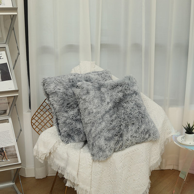 Puha tömör bolyhos párnahuzat dekoratív kanapé párnahuzat otthoni párnahuzat fehér rózsaszín szürke bozontos szőr párnahuzat 45x45cm