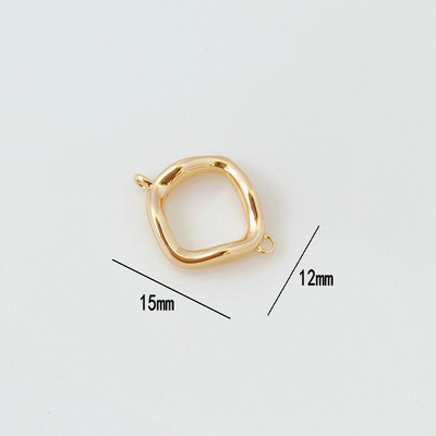 8,5 mm 10 mm 12 mm 14 k arany színű sárgaréz 2 lyuk négyzetes összekötő bűbáj Fülbevaló nyaklánc barkács ékszer leletek Kiegészítők
