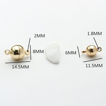 6*11MM 8*14MM 14K позлатени месингови магнитни мъниста за закопчаване на гривна Високо качество за изработка на бижута Направи си Находки Аксесоари