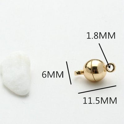 6*11MM 8*14MM 14K arannyal bevont sárgaréz mágneses karkötő-kapcsos gyöngyök Kiváló minőségű barkács ékszerekhez.