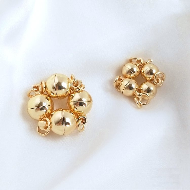 6*11MM 8*14MM 14K arannyal bevont sárgaréz mágneses karkötő-kapcsos gyöngyök Kiváló minőségű barkács ékszerekhez.