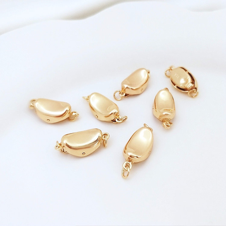17*8MM 14K arany színű sárgaréz nyaklánc Connect Clasp Ékszer készítési kellékek Barkácslelet kiegészítők