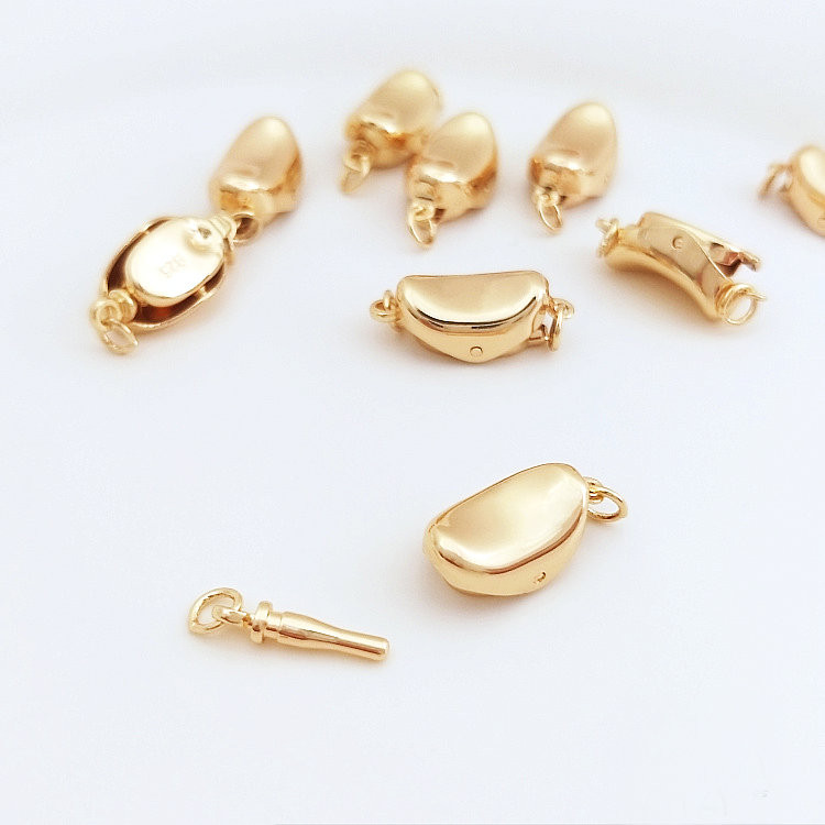 17*8MM 14K arany színű sárgaréz nyaklánc Connect Clasp Ékszer készítési kellékek Barkácslelet kiegészítők