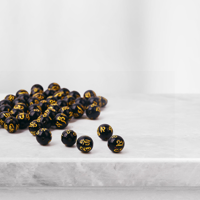 50/100kom 8mm-14mm Buddha šarm perle crne boje s rezbarenim zlatnim zmajem kineska Pixiu narukvica DIY perle za izradu nakita