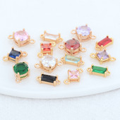 14K aukso spalvos žalvario ir stiklo deimantų apvalios formos pakabukai 2 skylučių pakabukai papuošalų gamybos reikmenys pasidaryk pats.