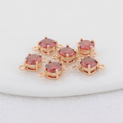 14K aukso spalvos žalvario ir stiklo deimantų apvalios formos pakabukai 2 skylučių pakabukai papuošalų gamybos reikmenys pasidaryk pats.