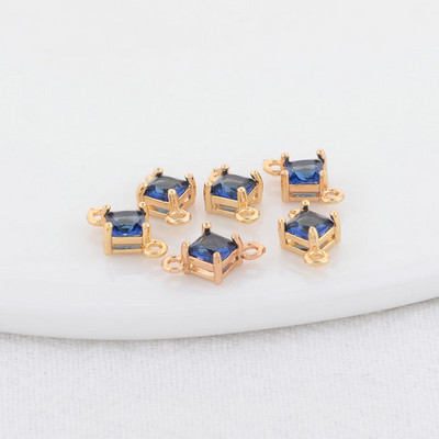 14K aukso spalvos žalvario ir stiklo deimantų apvalios formos pakabukai 2 skylučių pakabukai papuošalų gamybos reikmenys pasidaryk pats.